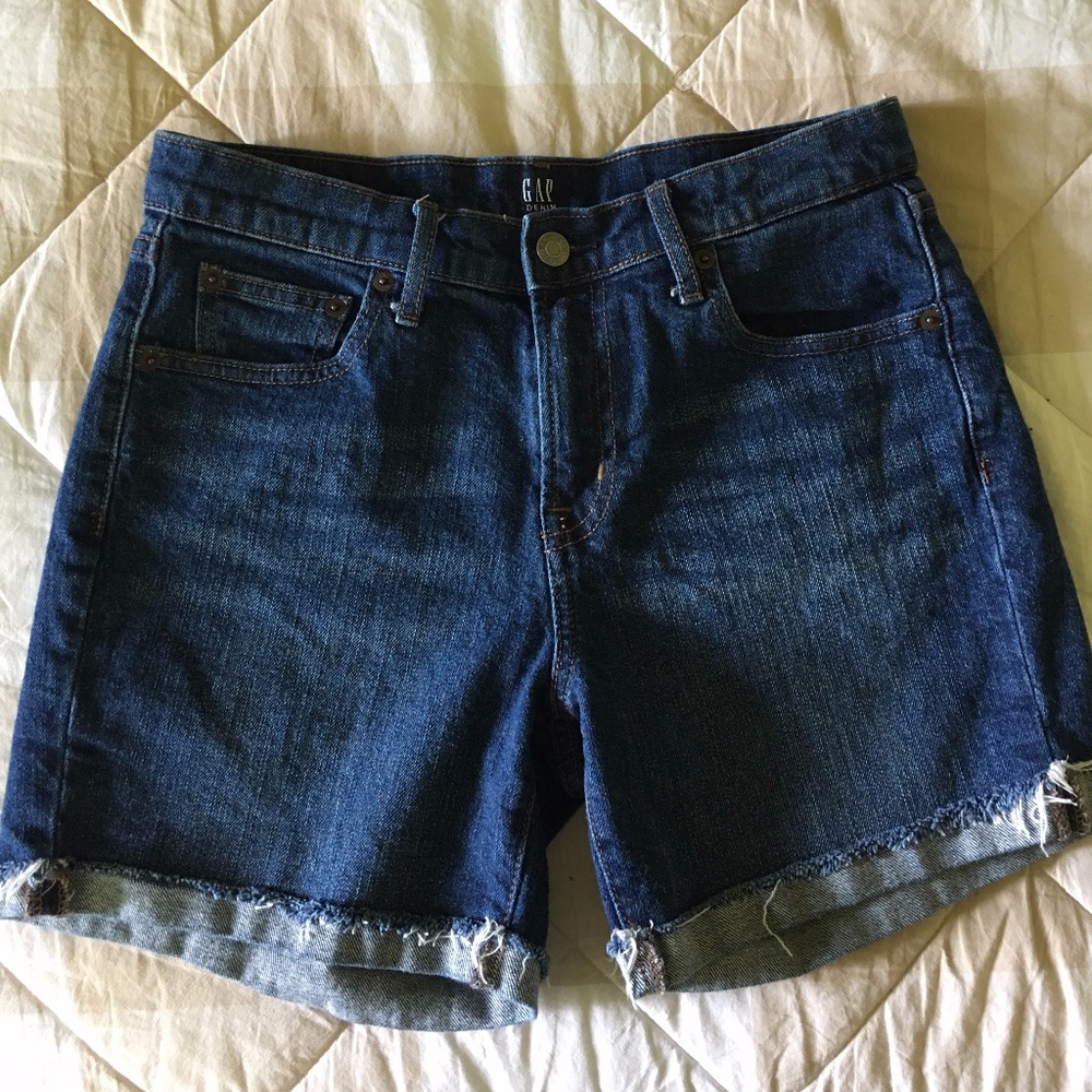 GAP Denim Shorts with Rolled Frayed Hem